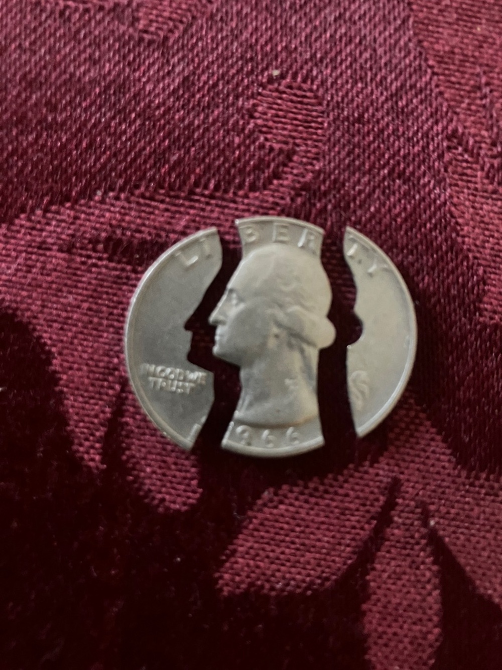Magic Trick Quarter 1966 Folding Coin Puzzle